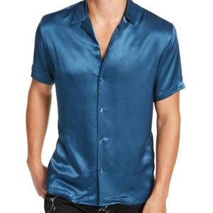 XXL INC SATIN COLLARED BUTTON-DOWN SHIRT